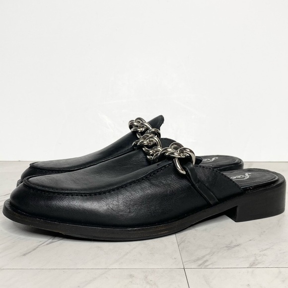 New! Free People Vida Black Leather Mule 10 - Picture 1 of 13